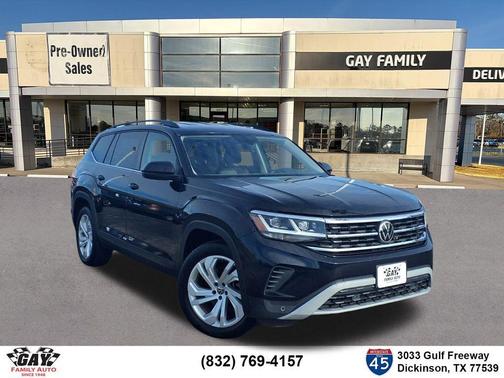 Deep Black Pearl Effect 2021 Volkswagen Atlas 3.6 V6 SE w/ Technology