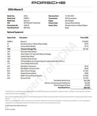 2026 Porsche Macan S