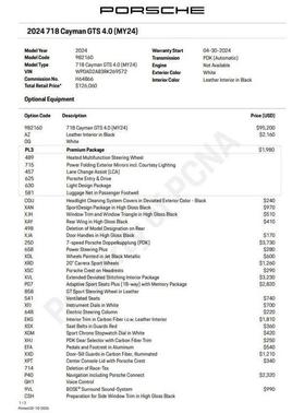 2024 Porsche 718 Cayman GTS 4.0