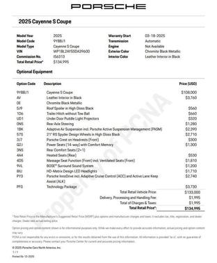 2025 Porsche Cayenne S Coupe AWD