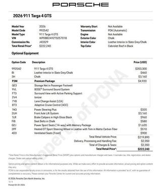 2026 Porsche 911 Targa 4 GTS
