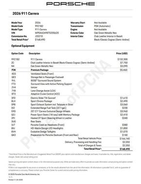 2026 Porsche 911 Carrera