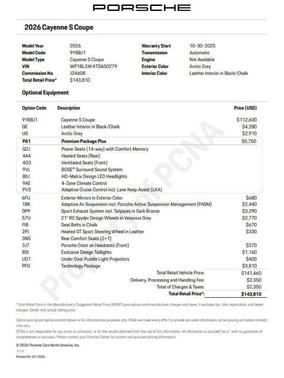 2026 Porsche Cayenne S Coupe AWD