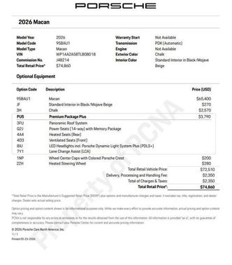 Chalk 2026 Porsche Macan Base