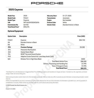 2025 Porsche Cayenne Base