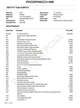 2021 Porsche 911 Turbo S