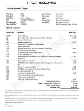 2026 Porsche Cayenne S Coupe AWD