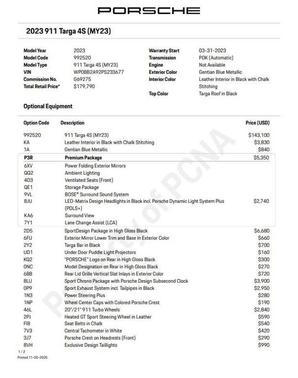 2023 Porsche 911 Targa 4S