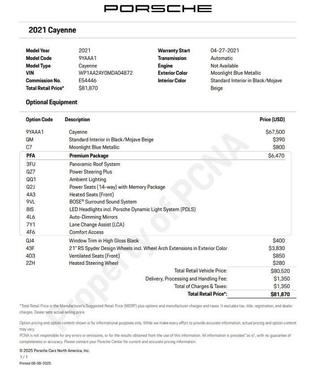 2021 Porsche Cayenne Base