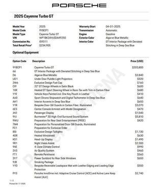 2025 Porsche Cayenne Turbo GT