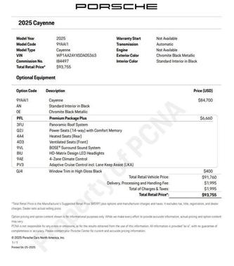 2025 Porsche Cayenne Base