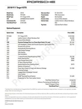2018 Porsche 911 Targa 4 GTS