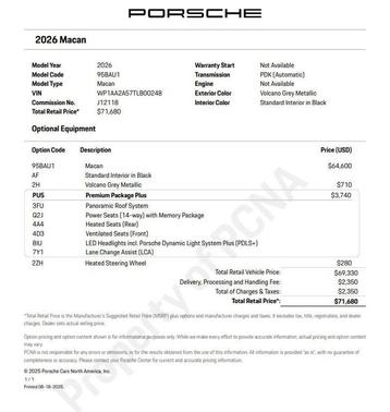 Volcano Grey Metallic 2026 Porsche Macan