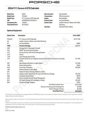 2026 Porsche 911 Carrera 4 GTS
