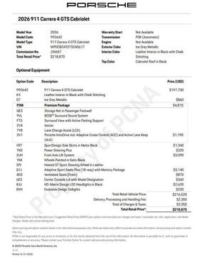 2026 Porsche 911 Carrera 4 GTS