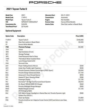 2021 Porsche Taycan Turbo S