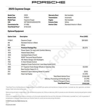 2025 Porsche Cayenne AWD