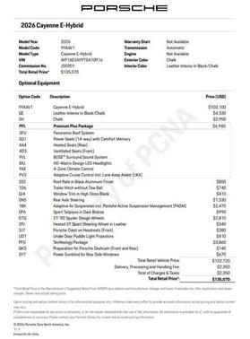 2026 Porsche Cayenne AWD