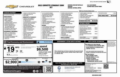 2023 Chevrolet Corvette Stingray w/3LT