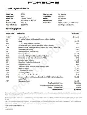 2026 Porsche Cayenne Turbo GT