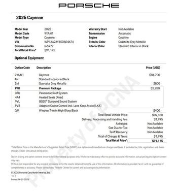 2025 Porsche Cayenne Base