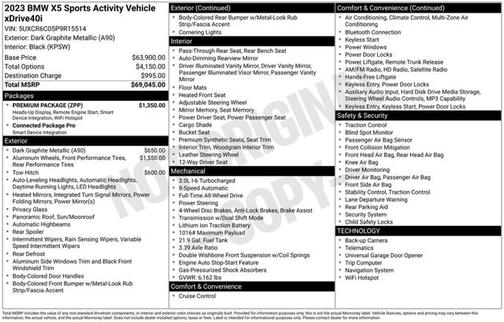 Dark Graphite Metallic 2023 BMW X5 xDrive40i