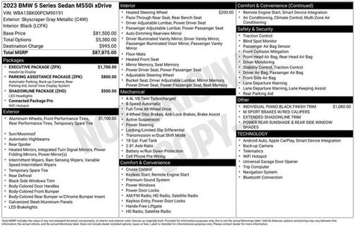 Skyscraper Gray Metallic 2023 BMW M550 M550i xDrive