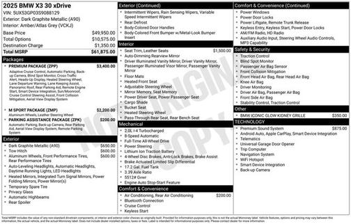 Dark Graphite Metallic 2025 BMW X3 30 xDrive