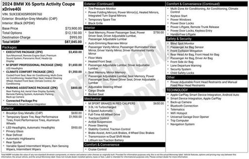 Brooklyn Grey Metallic 2024 BMW X6 xDrive40i