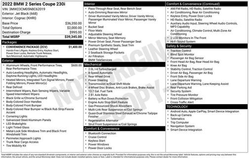 Jet Black 2022 BMW 230 230i