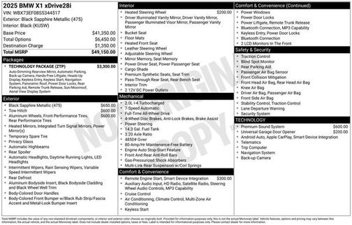 Black Sapphire Metallic 2025 BMW X1 xDrive28i