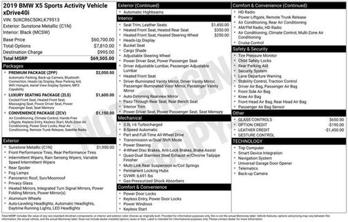 Sunstone Metallic 2019 BMW X5 xDrive40i