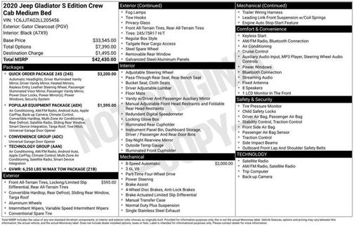 2020 Jeep Gladiator Sport S