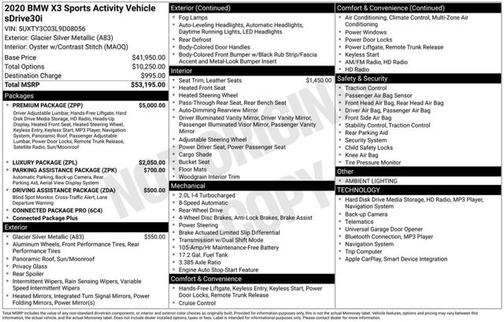 2020 BMW X3 sDrive30i