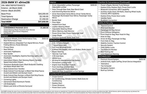 Jet Black 2026 BMW X1 xDrive28i