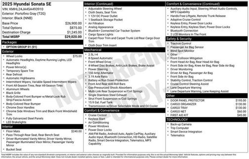 2025 Hyundai SONATA SE