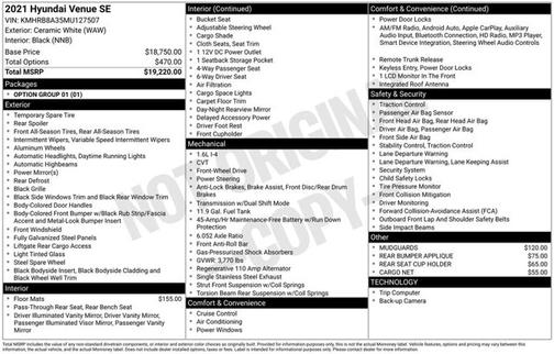 2021 Hyundai VENUE SE