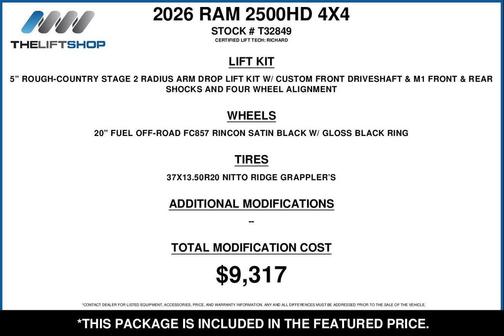 Bright White 2026 RAM 2500 Laramie Mega Cab 4x4 6'4' Box