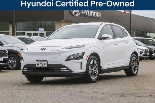 Lunar White 2023 Hyundai KONA EV SEL