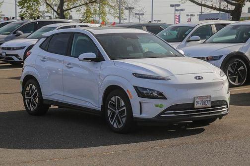 Lunar White 2023 Hyundai KONA EV SEL
