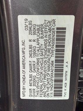 2019 Honda Accord EX-L 2.0T