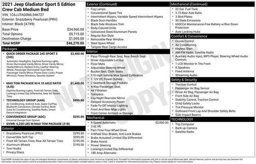 2021 Jeep Gladiator Sport