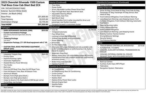 2025 Chevrolet Silverado 1500 Custom Trail Boss