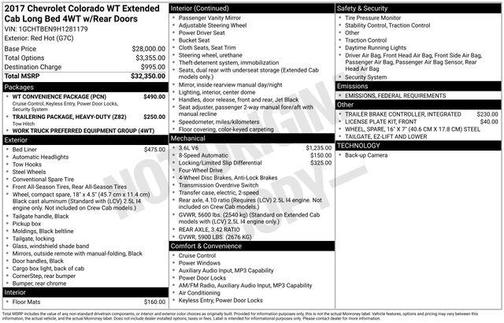 2017 Chevrolet Colorado WT
