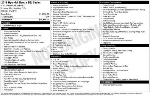 2018 Hyundai ELANTRA SEL