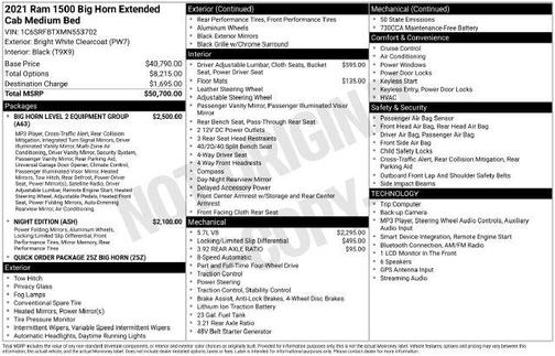 Bright White Clearcoat 2021 RAM 1500 Big Horn