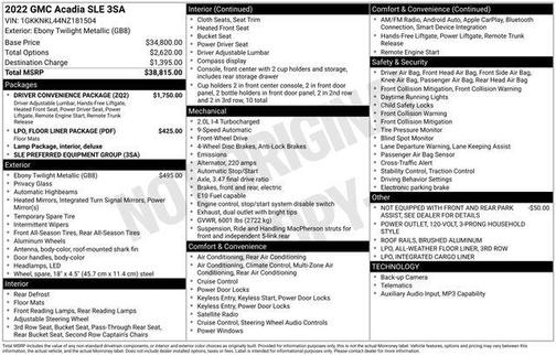 Ebony Twilight Metallic 2022 GMC Acadia SLE