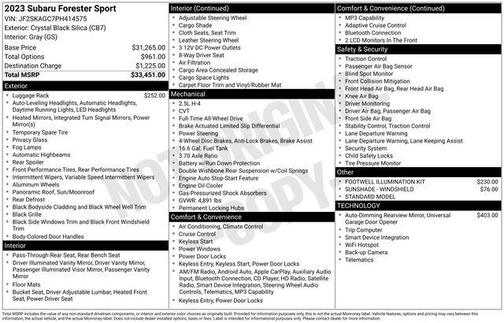 2023 Subaru Forester 2.5i Sport