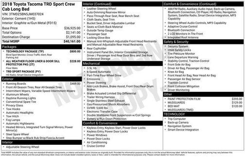 Gray 2018 Toyota Tacoma TRD Sport