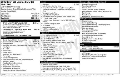 2026 RAM 1500 Laramie